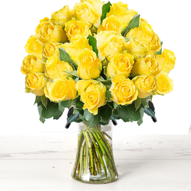 12-24 Yellow Roses Bouquet - Next Day Flower Delivery UK - Appleyard London