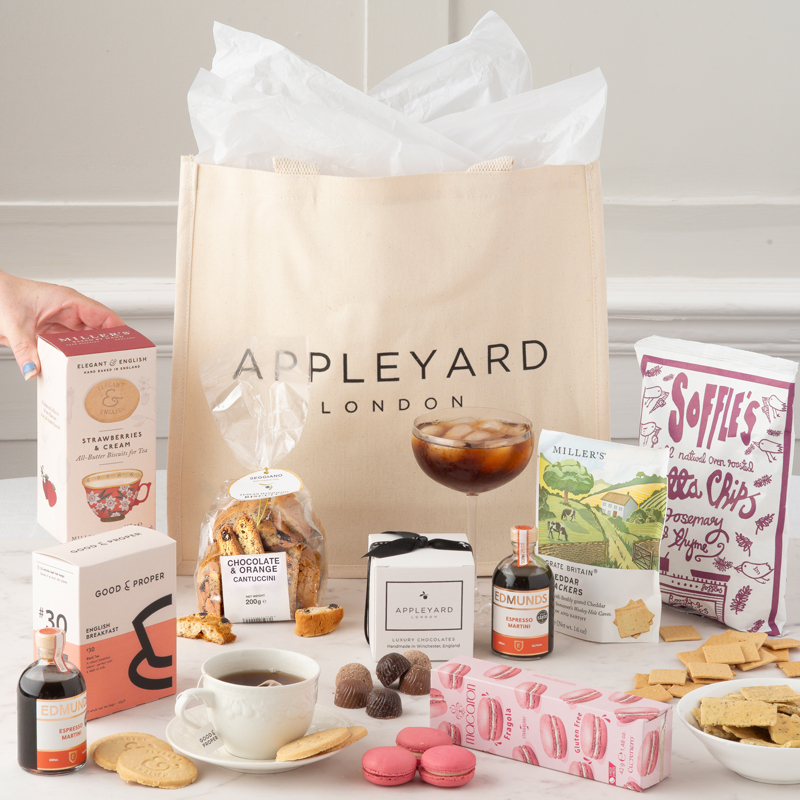 Afternoon Tea with Cocktail - Hamper - Pink - Next Day Hamper Gift Delivery UK - Appleyard London