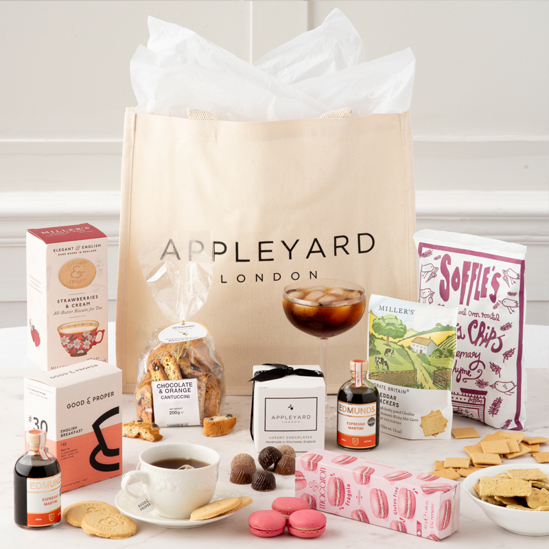 Afternoon Tea with Cocktail - Hamper - Pink - Next Day Hamper Gift Delivery UK - Appleyard London