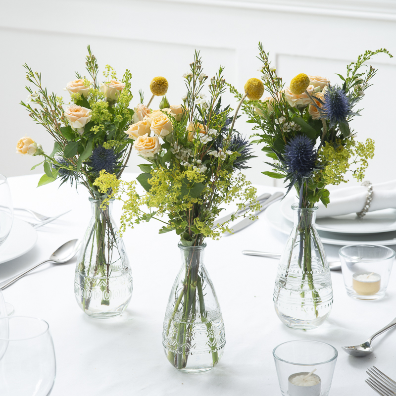 Radiant Bud Vases Table Centre - Wedding Flower Bouquet - Last Minute Wedding Flowers Delivery UK - Appleyard London