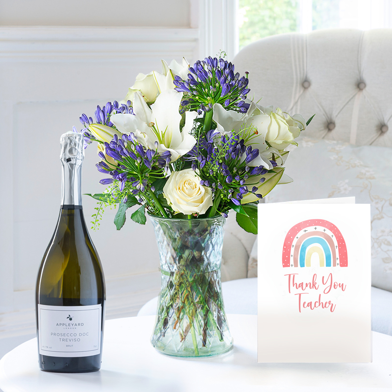 Bluebelle, Prosecco & Thank You Teacher Card