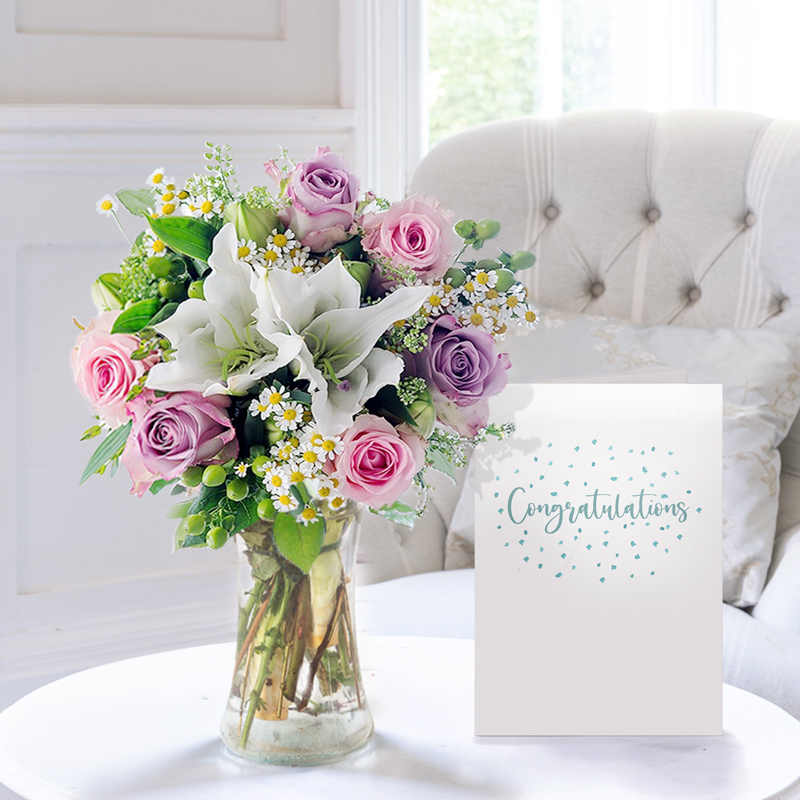 Chantilly, Vase & Congratulations Card image