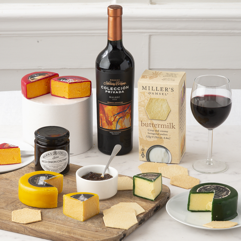 Classic Cheese & Wine - Hamper - Red - Next Day Hamper Gift Delivery UK - Appleyard London