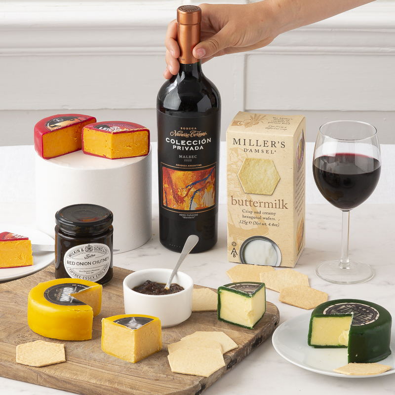 Classic Cheese & Wine Hamper - red - Next Day Hamper Gift Delivery UK - Appleyard London