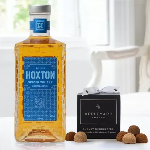 Hoxton Spiced Whisky 70cl & 12 Handmade Chocolate Truffles