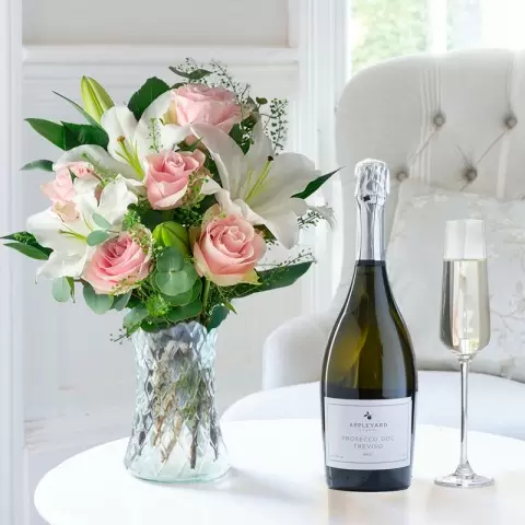 Simply Pink Rose & Lily & Prosecco