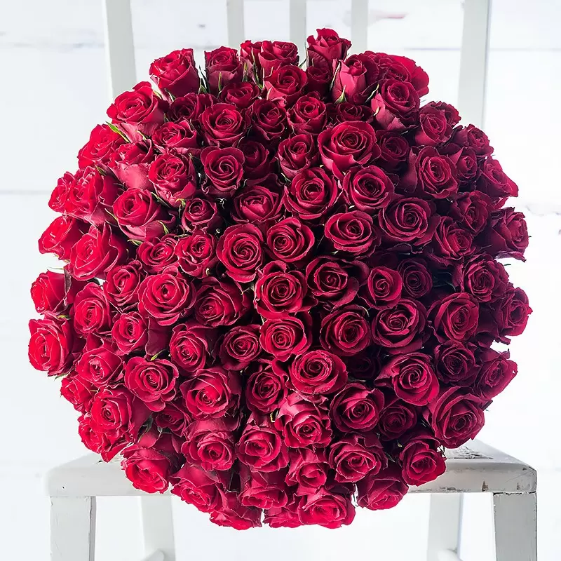 100 Red Roses & Moët Rosé