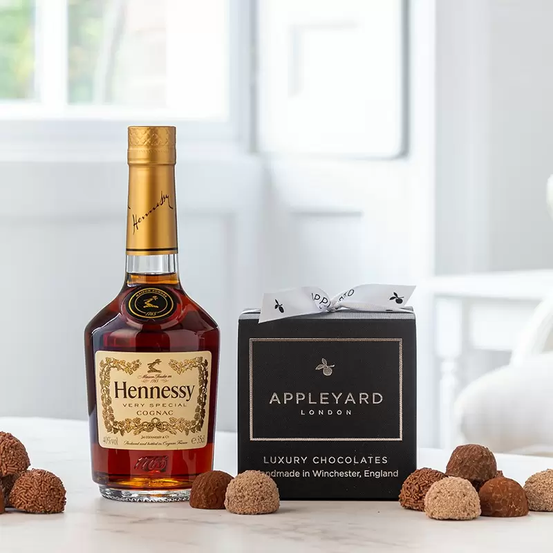 Hennessy Cognac VS Half Bottle & 12 Handmade Chocolate Truffles