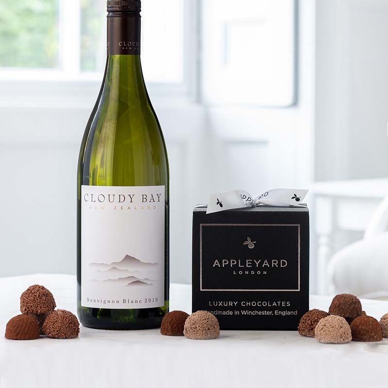 Cloudy Bay Sauvignon Blanc 2020 and 12 handmade Chocolate Truffles