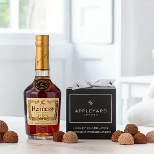 Hennessy Cognac VS Half Bottle and 12 handmade Chocolate Truffles