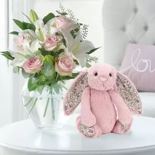 Simply Pink Rose & Lily & Pink Jellycat® Bunny