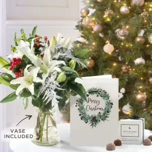 Winter Wonder, Vase, 6 Mixed Truffles & Christmas Card