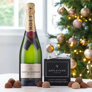 Moët & Chandon Brut 75cl Champagne and 12 handmade Chocolate Truffles