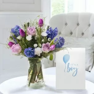 Scented Spring & New Baby Boy Card 