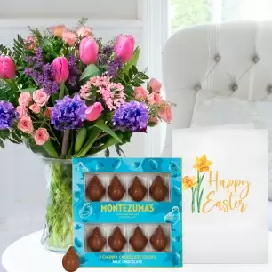Spring Blossom, Easter Milk Chocolate Chicks (90g) & Happy Easter Card