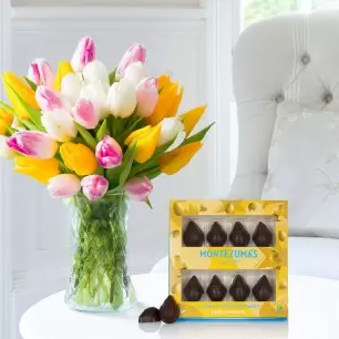 Springtime Tulips & Dark Chocolate Chicks (90g) 