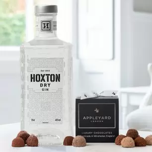 Hoxton Dry Gin 70cl and 12 Handmade Chocolate Truffles