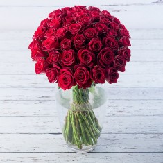 50 Luxury Red Roses &  Prosecco Rosé