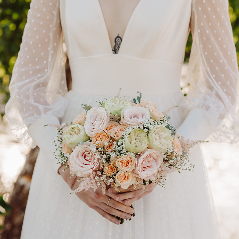 Happily Ever After Collection - Peach - Wedding Flower Bouquet - Peach