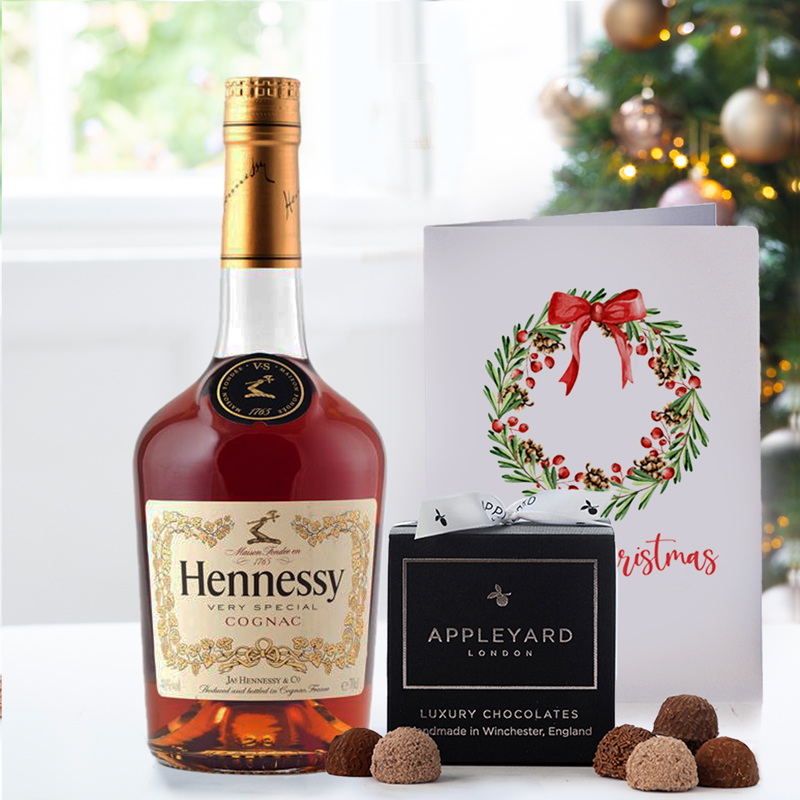 Hennessy, Chocolate Truffles & Christmas Card | Christmas Gifts | UK Next Day Delivery | Appleyard London
