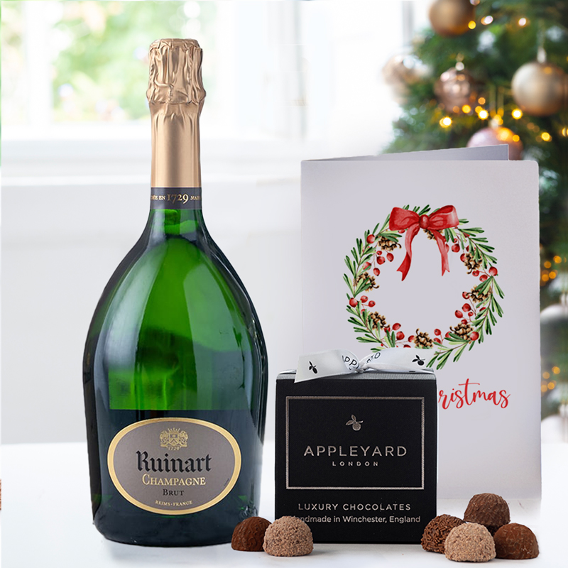 Ruinart Brut, Chocolate Truffles & Christmas Card | Christmas Gifts | UK Next Day Delivery | Appleyard London