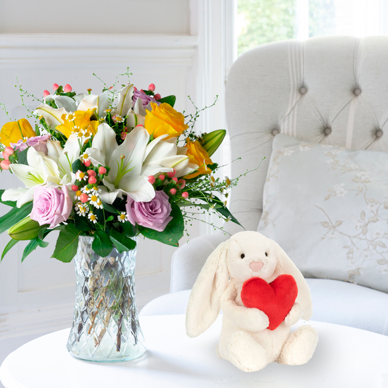 Glaze & Jellycat Red Love Heart Bunny | Gifts to Truly Wow by Appleyard | Next Day Flowers Delivery - Appleyard London