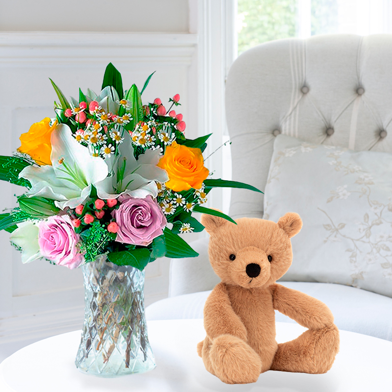 Glaze & Jellycat Rufus Bear | Gifts to Truly Wow by Appleyard | Next Day Flowers Delivery - Appleyard London