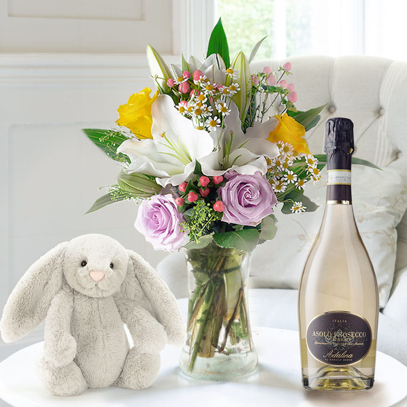 Glaze, Jellycat® Silver Bunny & Prosecco