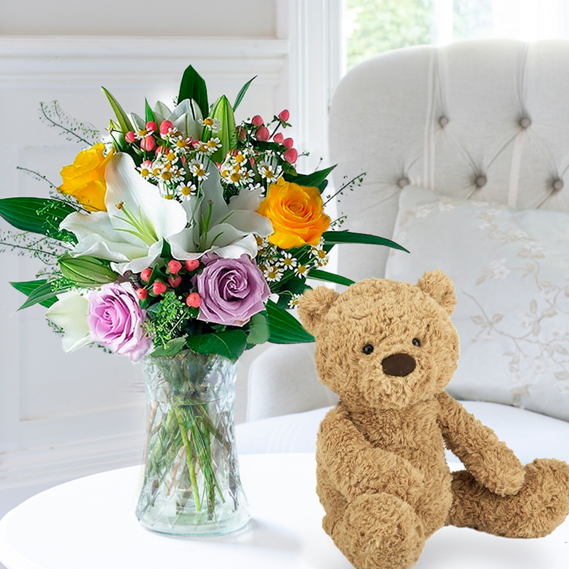 Glaze & Jellycat Bumbly Bear | Gifts to Truly Wow by Appleyard | Next Day Flowers Delivery - Appleyard London