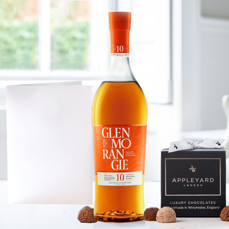 Glenmorangie Original (70cl), 12 Handmade Chocolate Truffles & Occasion Card image