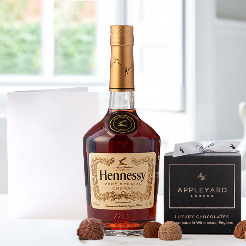 Hennessy (70cl), 12 Handmade Chocolate Truffles & Occasion Card image