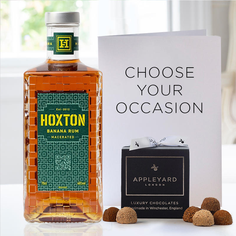Hoxton Banana Rum, 12 Handmade Chocolate Truffles & Occasion Card - Gift Idea - Next Day Gift Delivery UK - Appleyard London