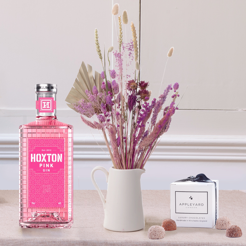 Lilac Haze, Hoxton Pink Gin 70cl & 6 Mixed Truffles