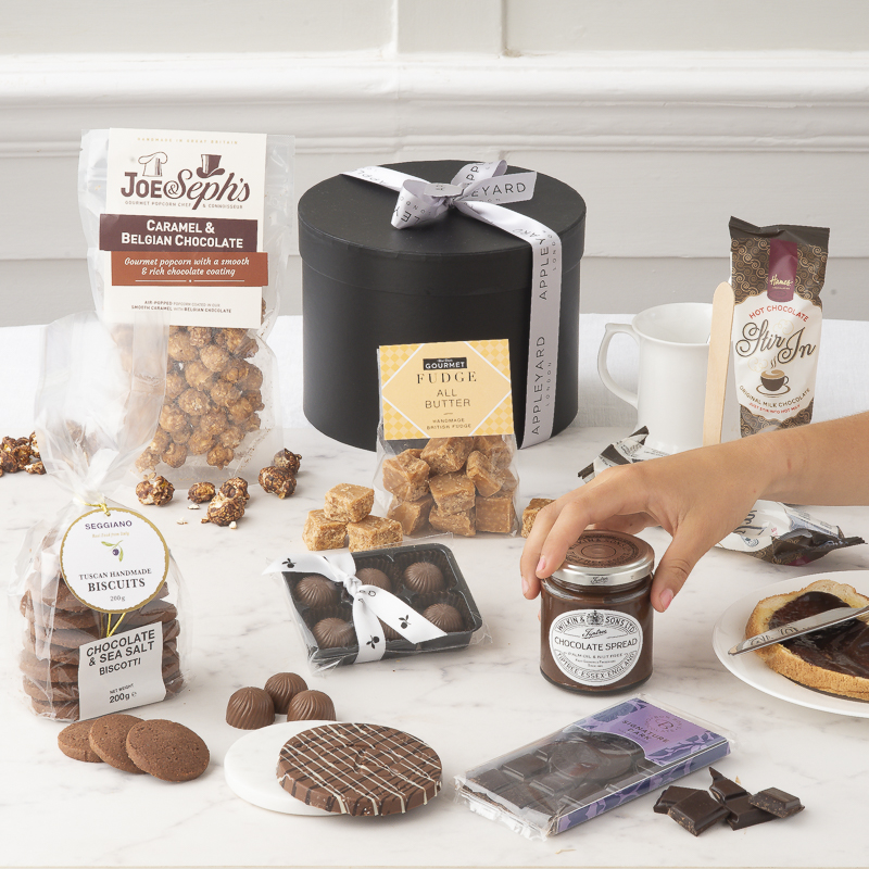Luxury Indulgent Chocolates Hatbox - Hamper - Next Day Hamper Gift Delivery UK - Appleyard London