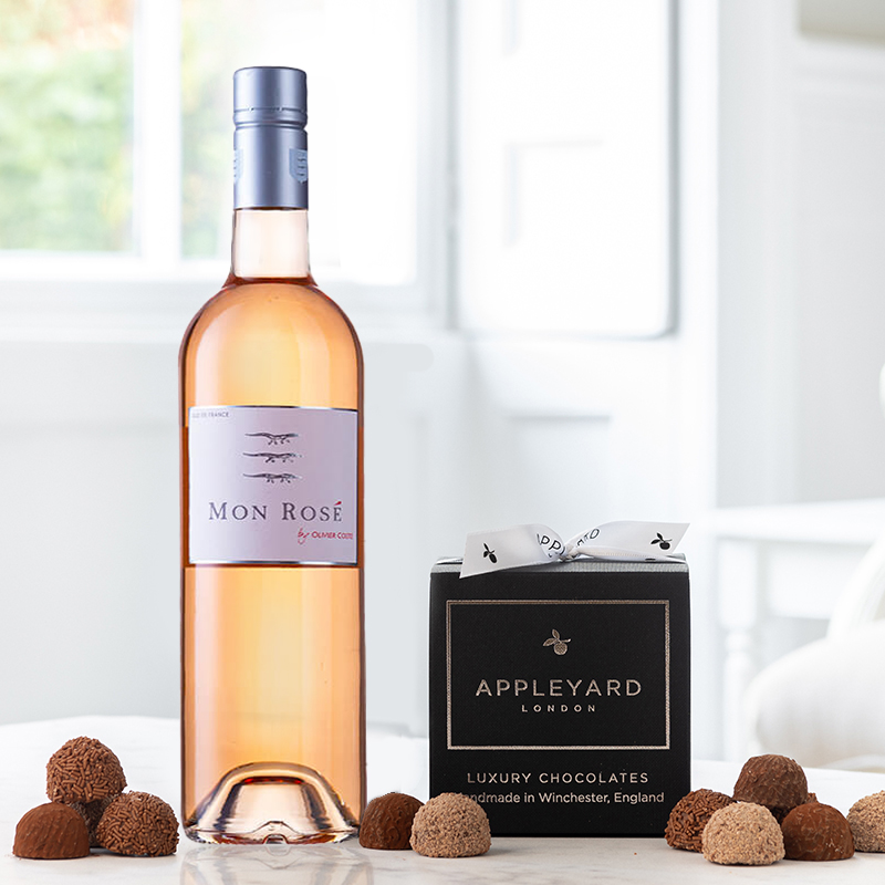 Mon Rosé (75cl), 12 Handmade Chocolate Truffles & Occasion Card