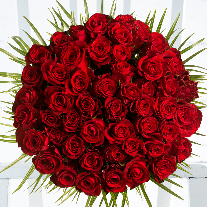 50 Luxury Red Roses Bouquet - Next Day Flower Delivery UK - Appleyard London