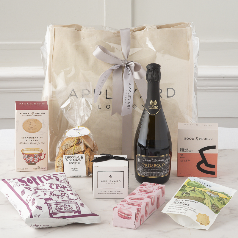 Organic Prosecco & Sweet Delights Afternoon Tea Hamper - Next Day Hamper Gift Delivery UK - Appleyard London