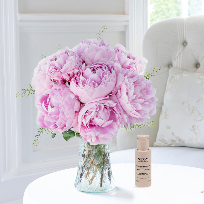 Pink Peonies & NEOM Super Power Shampoo image