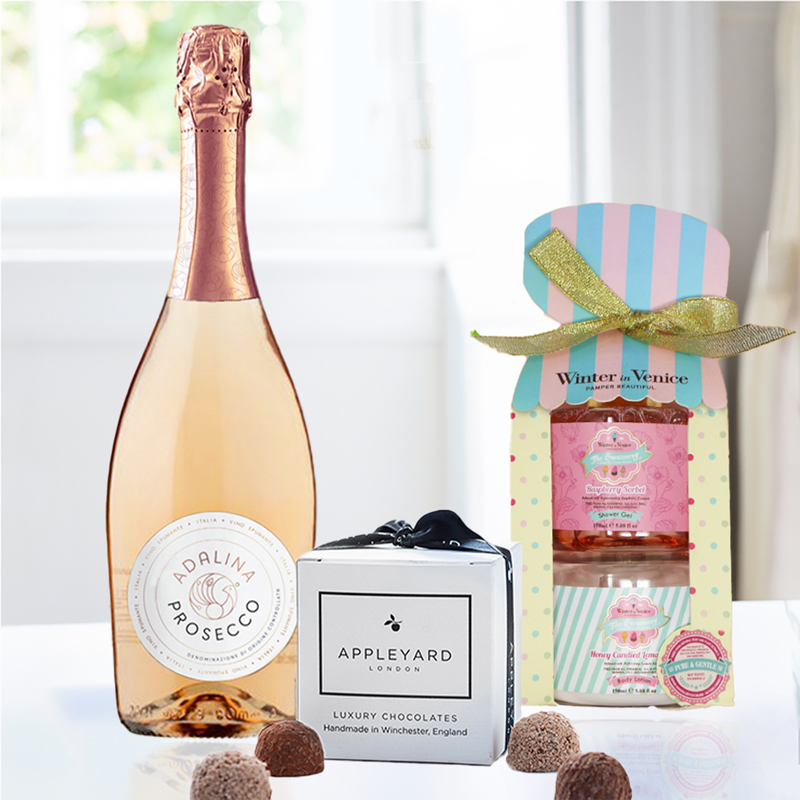 Rosé Prosecco, Shower Gel & Truffles image