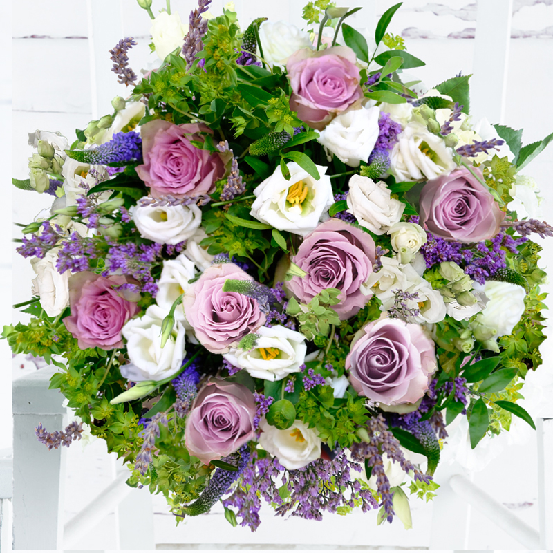 Scented Lavender Flower Bouquet - Bupleurum & Lisianthus - Cream, Green, Lilac - Next Day Flower Delivery UK - Appleyard London