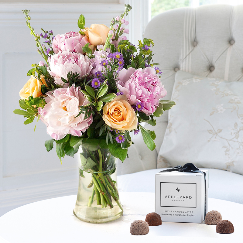 Scents of Summer, 6 Mixed Truffles & Vase image