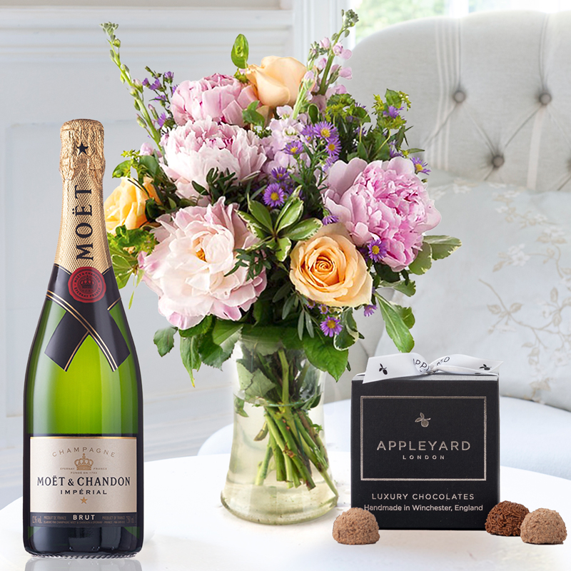 Scents of Summer, Moet & Chandon (75cl) & 12 Mixed Truffles image