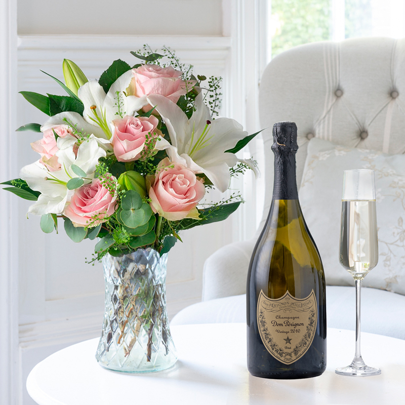 Simply Pink Rose & Lily & Dom Perignon image
