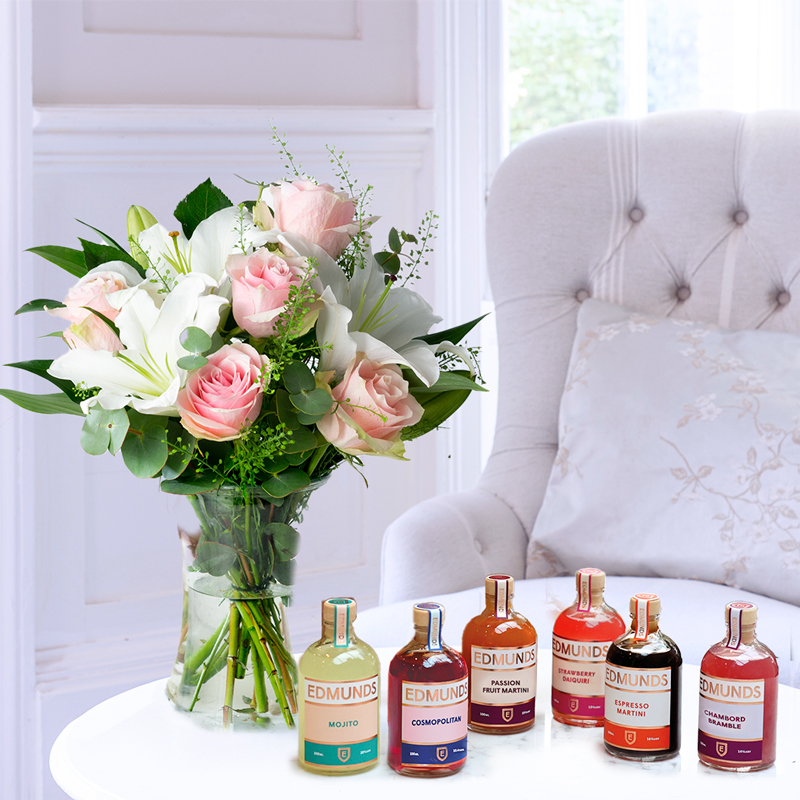 Simply Pink Rose & Lilies | Edmunds Cocktail Collection (6x | Flowers & Gifts Delivery UK | Appleyard London