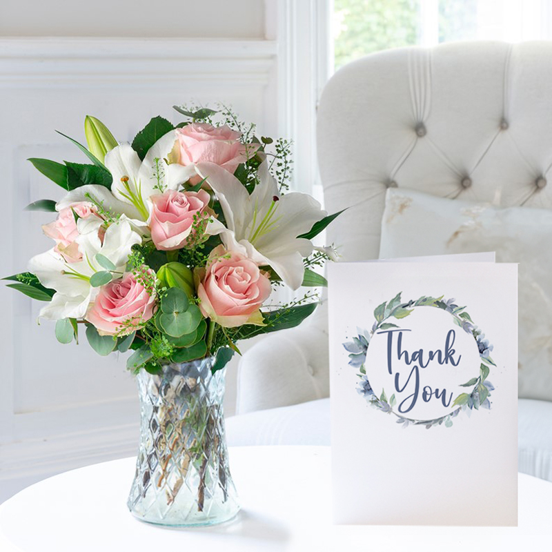 Simply Pink Rose & Lily & Thank You Card image