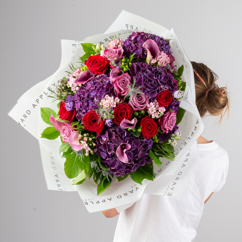 Lilies & Roses Luxury Bouquet - Blue, Pink, Purple - Next Day Flower Delivery UK - Appleyard London