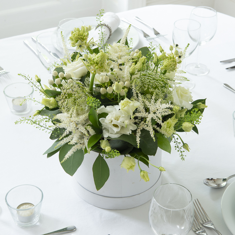 Wild & Whimsy Hatbox Table Centre - Wedding Flower Bouquet