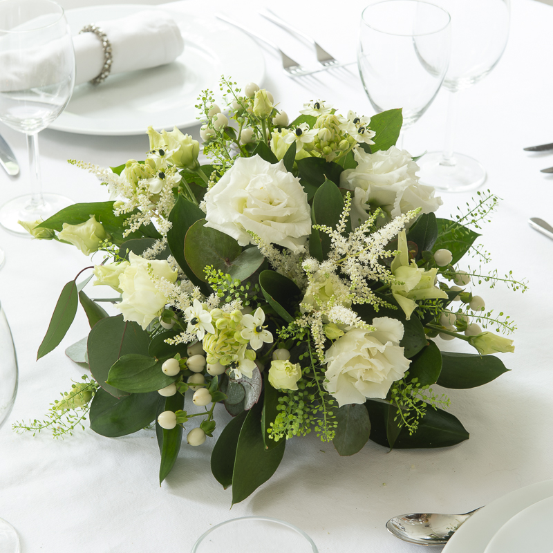 Wild & Whimsy Posy Table Centre - White - Wedding Flower Bouquet