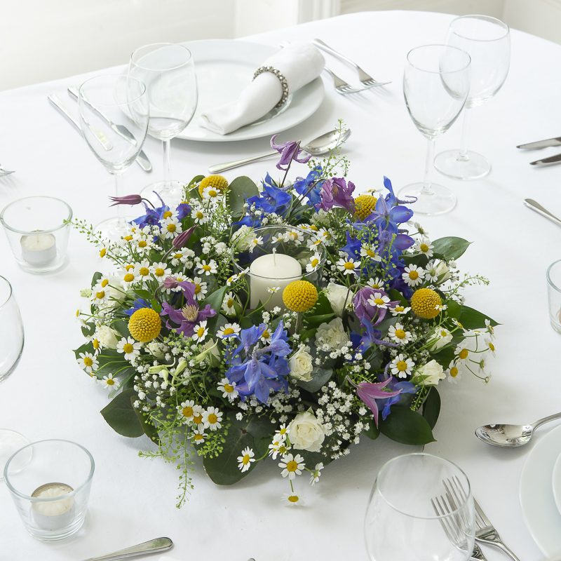 Wild Meadow Wreath Table Centre - Wedding Flower Bouquet