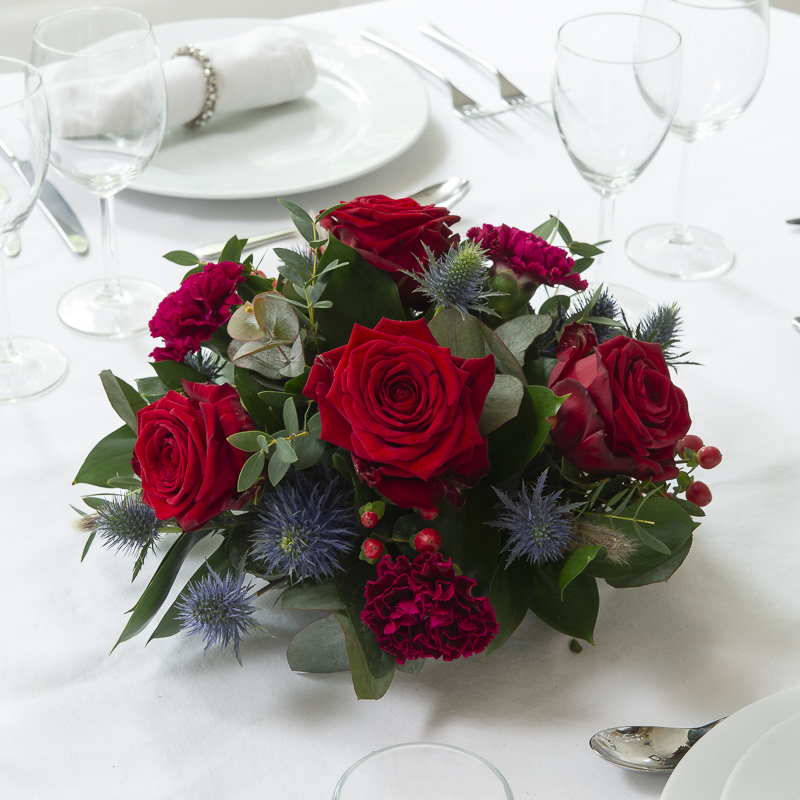 Ruby Allure Posy Table Centre - Red - Wedding Flower Bouquet - Last Minute Wedding Flowers Delivery UK - Appleyard London